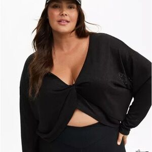 Torrid Black Twist Front Crop Top
